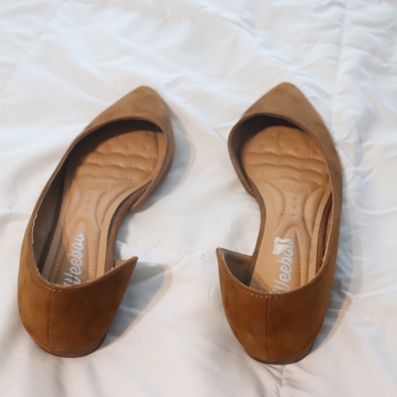 Weeboo Brown Pointed Toe Suede Flats - Picture 4 of 5